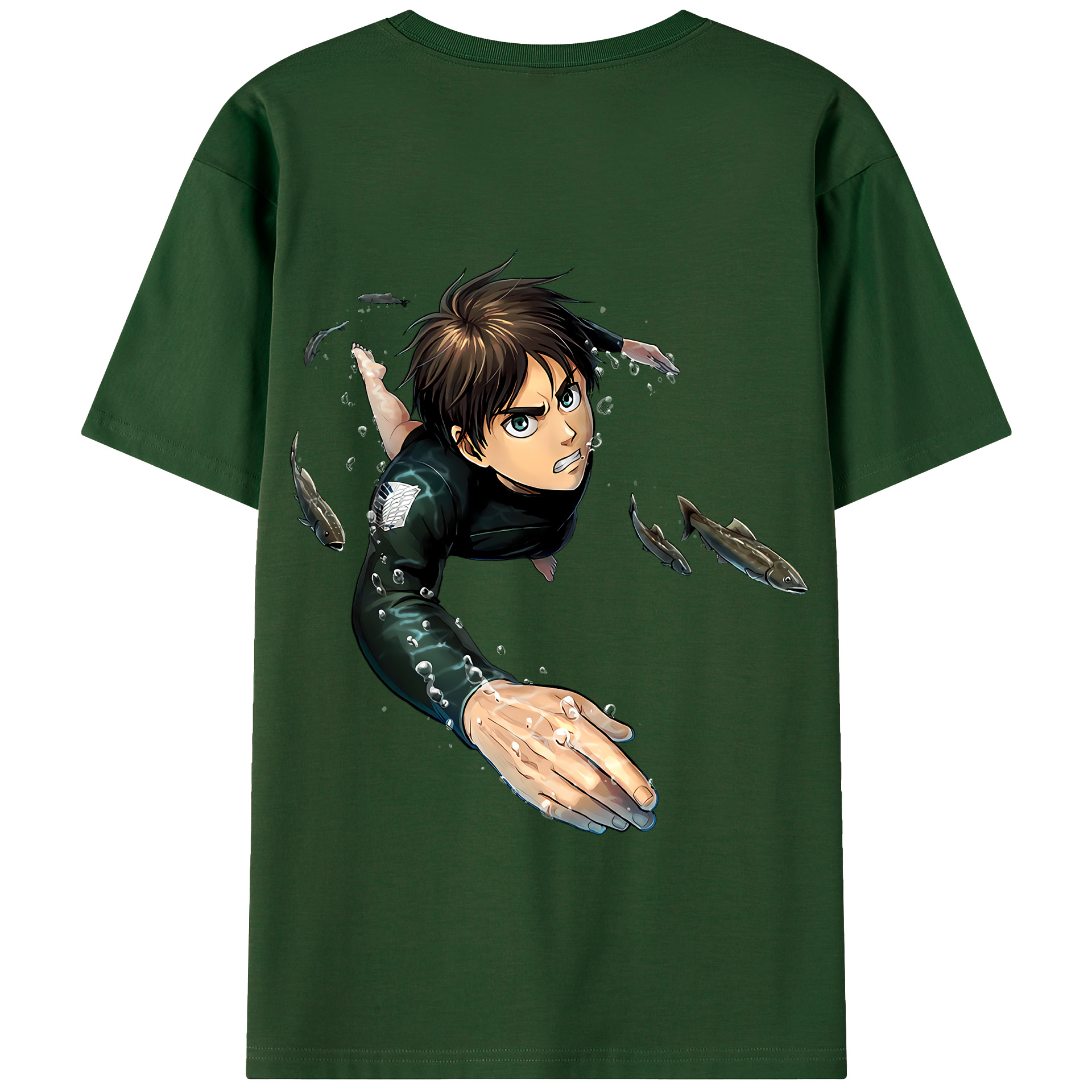 （画像用） 進撃の巨人 エレン･イェーガー Attack on Titan Eren Jäger 綿100％半袖Tシャツ（背面プリント）